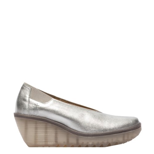 Czółenka Fly London YOZA 438 Silver Laminato P501438024