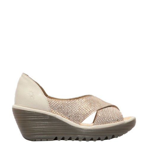 Sandały Fly London YOMA307 Tan Gold Off White P501307005