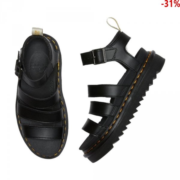 Sandały Dr. Martens VEGAN BLAIRE STRAP SANDALS Black Felix Rub Off 23806001