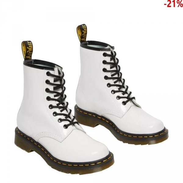 Buty Dr. Martens 1460 W White Patent Lamper
