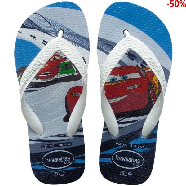 Klapki Havaianas KIDS CARS White Black