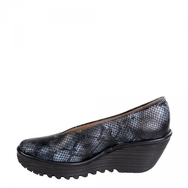 Czółenka Fly London YAZ Black Gray Snake P500025246