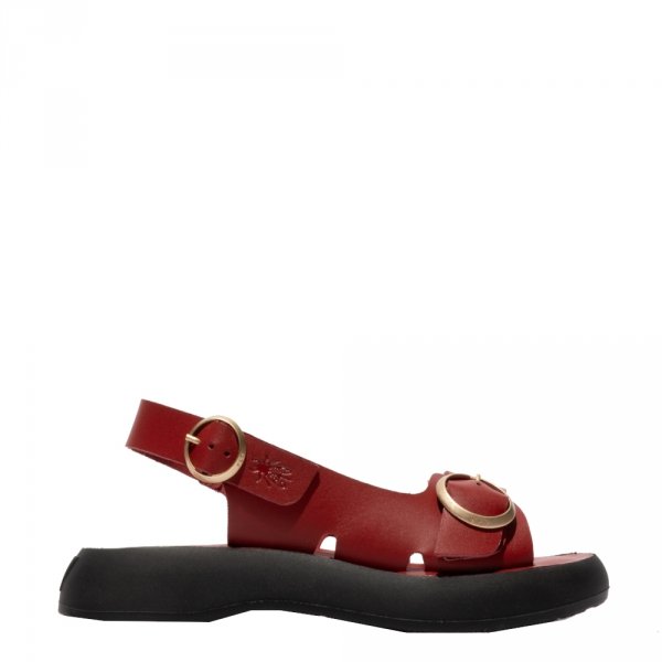 Sandały damskie Fly London BEIV 387 skórzane czerwony P145387001