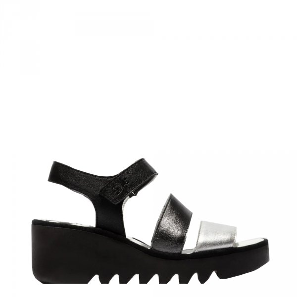 Sandały Fly London BEXY 575 Silver/Graphite/Black Idra P501575004