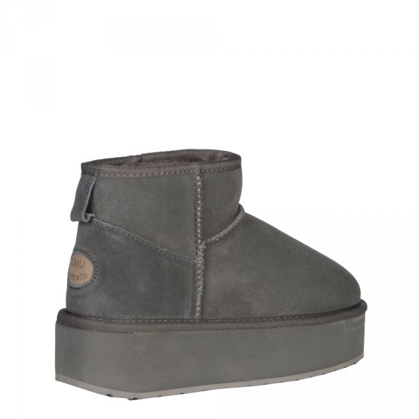 Buty Emu AUSTRALIA STINGER MICRO Flatform Charcoal W13082 Ocieplane