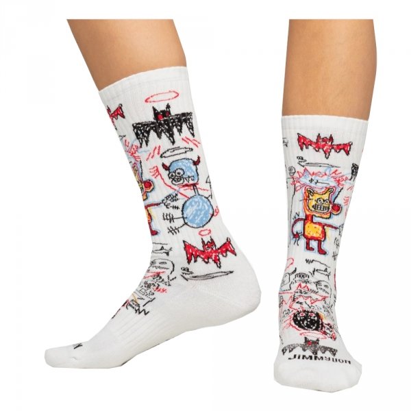 Skarpety Jimmy Lion BASQUIAT BATMAN White