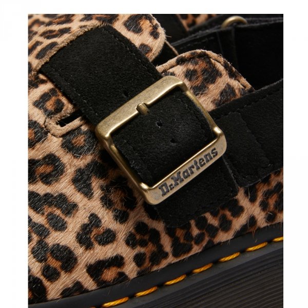 Klapki Dr. Martens JORGE II Light Tan+Black Mini Leopard Spot Hair On+EH Suede 41088200