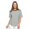 T-SHIRT DAMSKI W PASKI O LUŹNYM KROJU BD1900-035