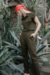 BeWear B223 Kombinezon safari z kieszeniami na przodzie - khaki