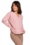 BeWear B225 Bluza z wycięciem w dekolcie - pudrowa