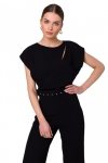 Stylove S339 Kombinezon z rozcięciem w dekolcie - czarny