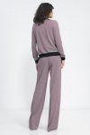 Nife Spodnie wide leg w bordową jodełkę - SD82