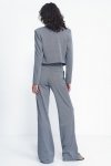 Nife Spodnie wide leg w granatową jodełkę - SD82