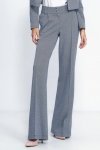 Nife Spodnie wide leg w granatową jodełkę - SD82