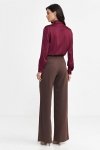 Nife Spodnie z zakładkami, wide leg - brąz - SD102