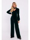 Moe M831 Welurowa bluzka z dekoltem typu halter neck - zielona