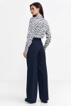 Nife Spodnie z zakładkami, wide leg - granat - SD102