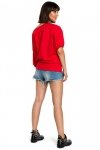 BeWear B079 Bluza z kimonowymi rękawami czerwona