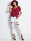 T-shirt-RV-TS-4832.16P-bordowy rozmiar - XS