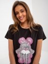 T-shirt-FA-TS-8500.19P-czarno-różowy rozmiar - ONE SIZE