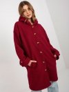 Płaszcz-RV-PL-8449.98P-bordowy rozmiar - S/M