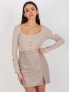 Bluzka-TW-BZ-OB-048.08-beżowy rozmiar - L