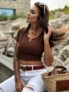 Bluzka-TW-BZ-2100.58P-brązowy rozmiar - L