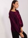 Bluzka-LK-BZ-506673.36-ciemny fioletowy rozmiar - 40