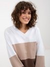 Bluza-RV-BL-8328.65P-biało-brązowy rozmiar - L/XL