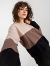 Bluza-RV-BL-8328.34X-czarno-beżowy rozmiar - S/M
