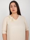 Bluzka-LK-BZ-506692.32-beżowy rozmiar - 48