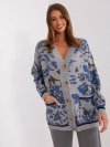 Kardigan-BA-SW-8045.30X-szaro-niebieski rozmiar - ONE SIZE