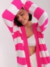 Kardigan-BA-SW-8033.21-fluo różowy rozmiar - ONE SIZE