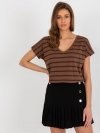 T-shirt-RV-TS-8567.56-brązowy rozmiar - S