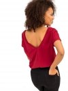 T-shirt-RV-TS-4662.86-bordowy rozmiar - S