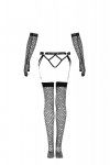 Nemalia Black/Czarny pas z pończochami i rękawiczkami LivCo Corsetti Fashion rozmiar - S/M