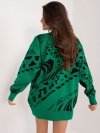 Kardigan-BA-SW-12038.20-czarno-zielony rozmiar - ONE SIZE