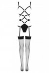 Thiara Black/Czarne zmysłowe body z pończochami LivCo Corsetti Fashion rozmiar - S/M