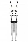 Thiara Black/Czarne zmysłowe body z pończochami LivCo Corsetti Fashion rozmiar - L/XL