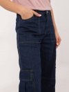 Spodnie jeans-D80016BD62458D282-granatowy rozmiar - M