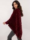 Poncho-AT-PN-2347.68-bordowy rozmiar - ONE SIZE