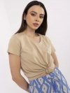 T-shirt-CLM-TS-1639.12-beżowy rozmiar - S
