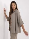 Koszula-MI-KS-6537.74P-ciemny bezowy rozmiar - ONE SIZE