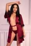 Szlafrok Aresmina LC 90564 Cherry Mahogany Callection Burgundy Bordowy LivCo Corsetti Fashion rozmiar - L/XL