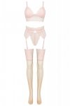 Zmysłowy komplet Flooranis Peach Emporio Collection Brzoswiniowy LivCo Corsetti Fashion rozmiar - L/XL