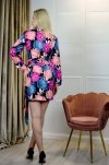 Merribel elegancka sukienka z motywem kwiatów Kolenia Różowa/Pink rozmiar - S/M