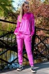 Dollien Fuchsia/Fuksja welurowy komplet dresowy z kapturem Merribel rozmiar - M