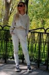 Goldenia Beige/Beżowy welurowy komplet dresowy zapinany na zamek Merribel rozmiar - L