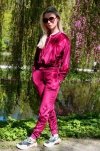Goldenia Wine Red/Bordowy welurowy komple dresowy zapinany na zamek Merribel rozmiar - S