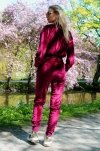 Goldenia Wine Red/Bordowy welurowy komple dresowy zapinany na zamek Merribel rozmiar - M
